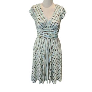 Ruby Rox V-Neck Striped Midi Dress